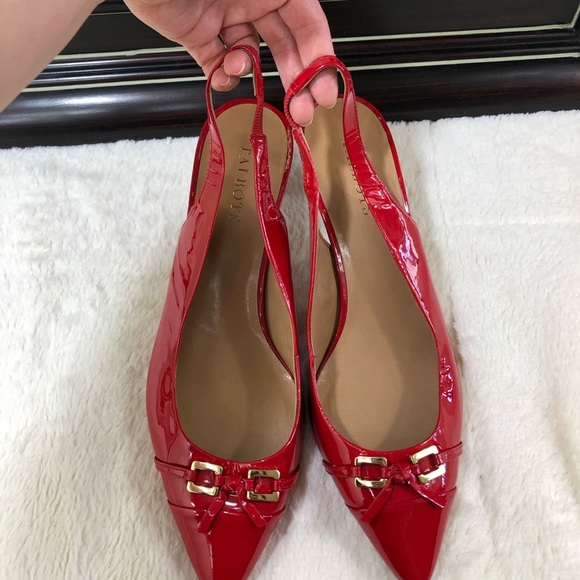 Talbots Red Patent Leather Sling Back Heels - Picture 7 of 8